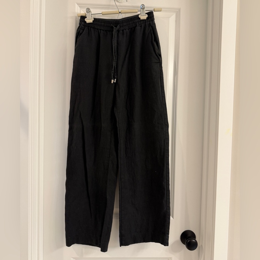 Zara Linen Blend Drawstring Pants